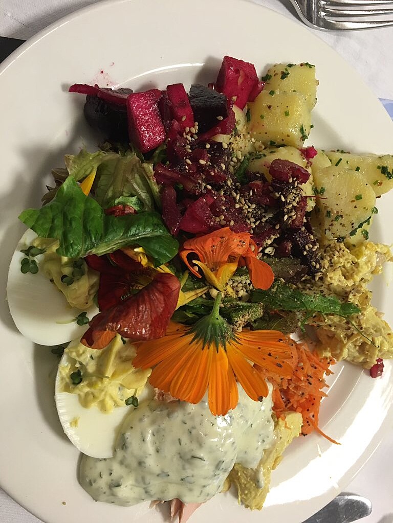 salad selection dish at National Organic Chefs Choice Award. Lots of colour